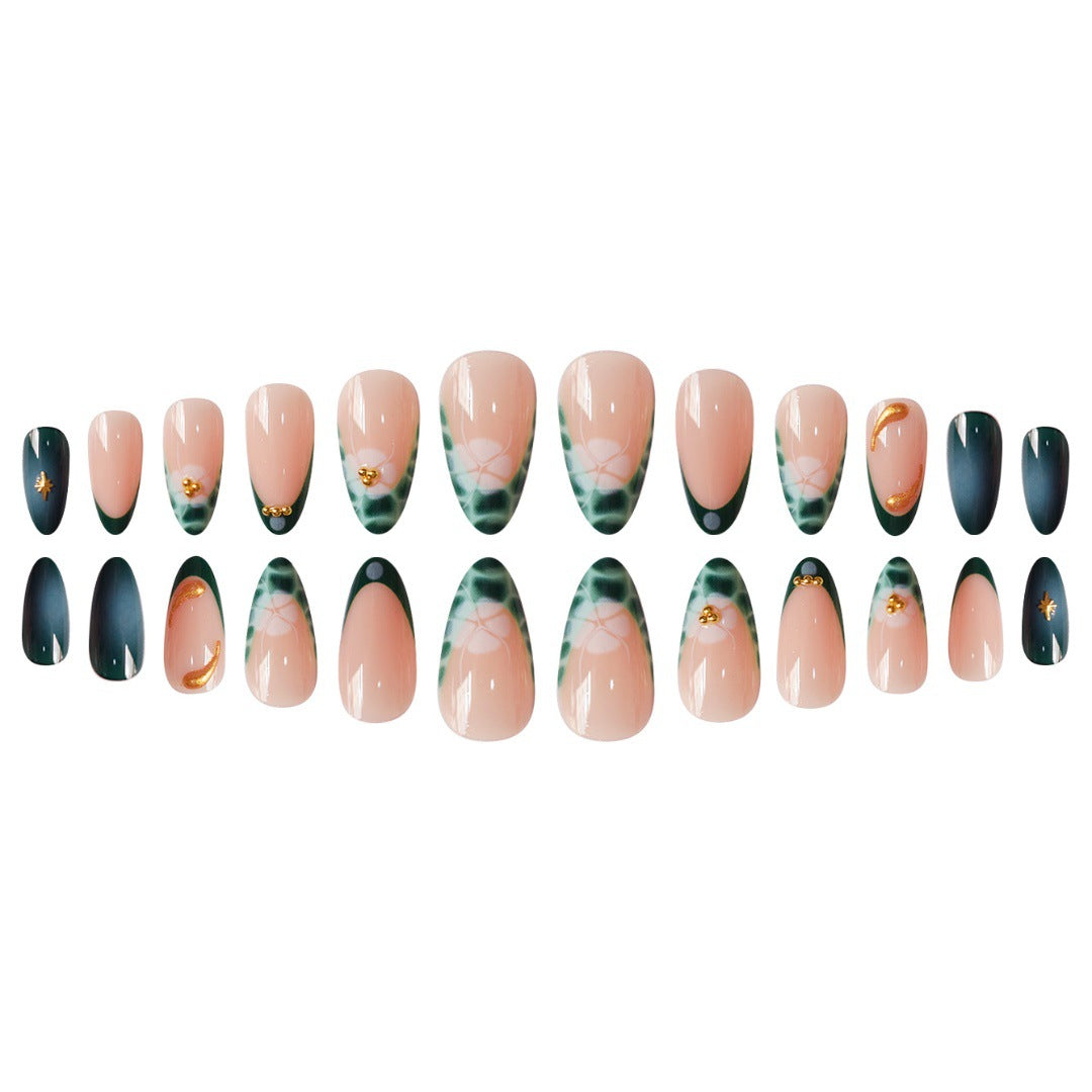 Elegant Abstract Floral Press-On Nail Extensions Kalsten