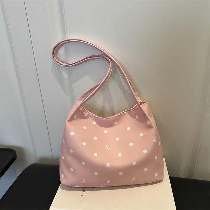 Polka Dot Patterned Handheld Tote Bag