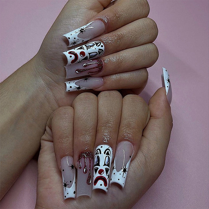 Artistic Clown-Themed Press-On Nails Kalsten