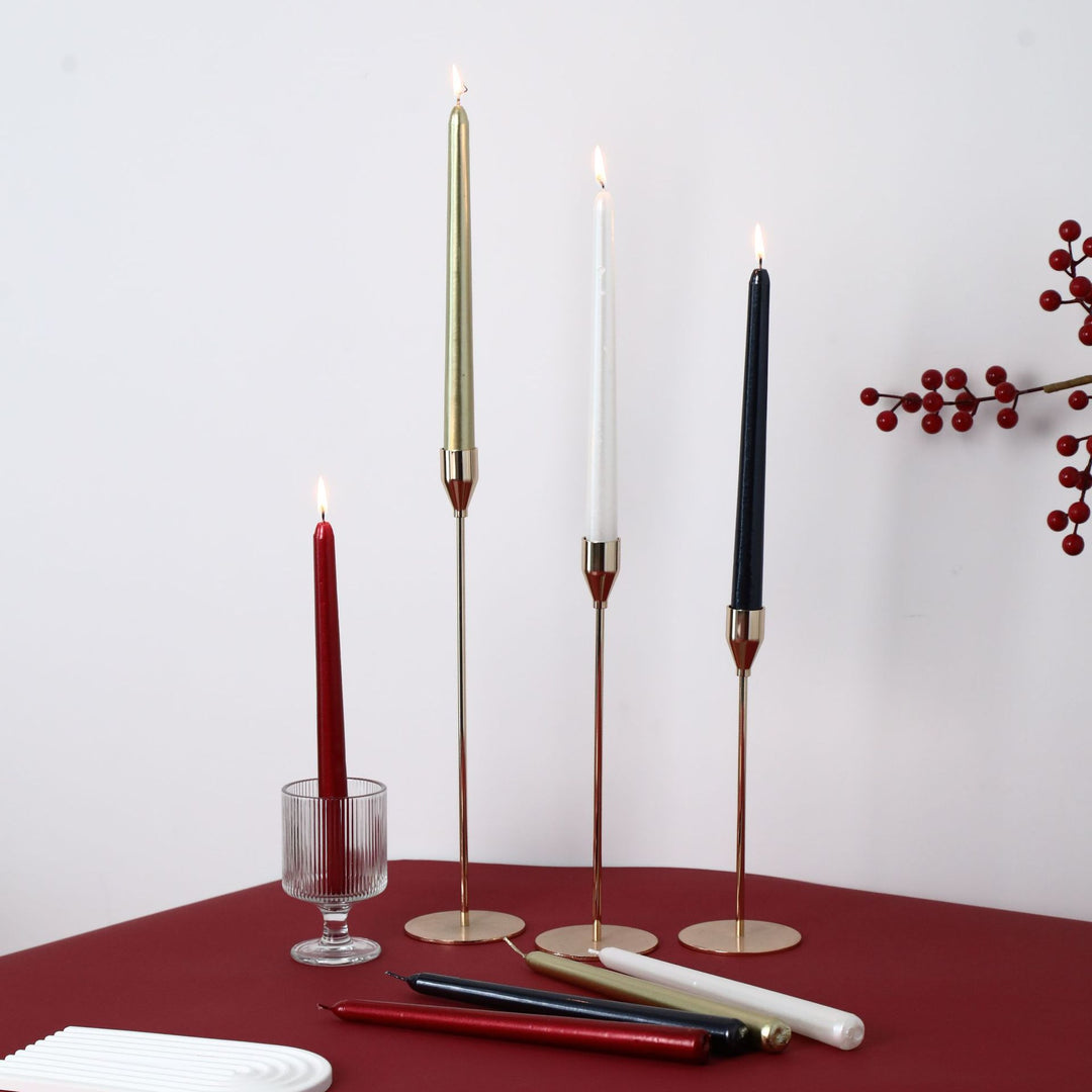 Long-Length Slim Dripless Dinner Taper Candle Pair with Cotton Core