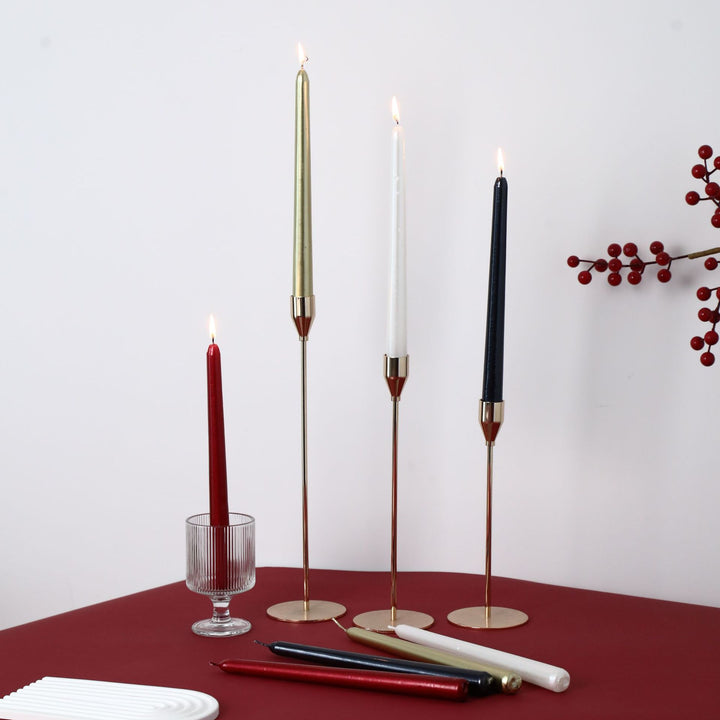 Long-Length Slim Dripless Dinner Taper Candle Pair with Cotton Core