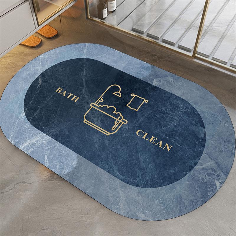 Oval Floral Design Area Mat