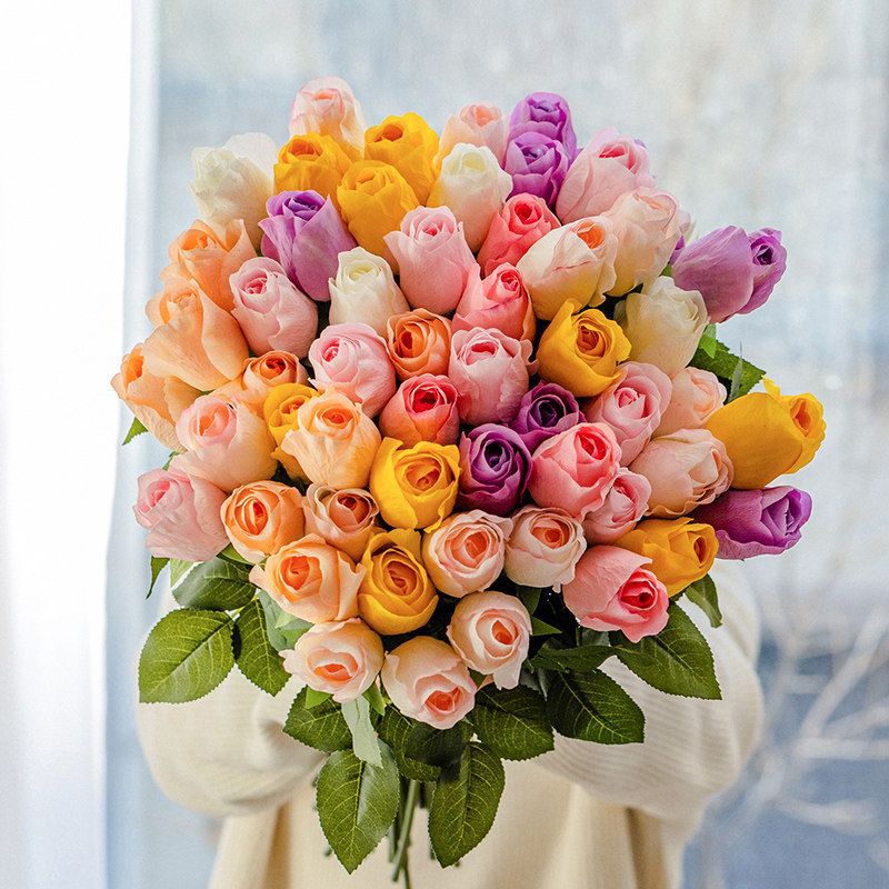 Lifelike Artificial Pink Rose Stem