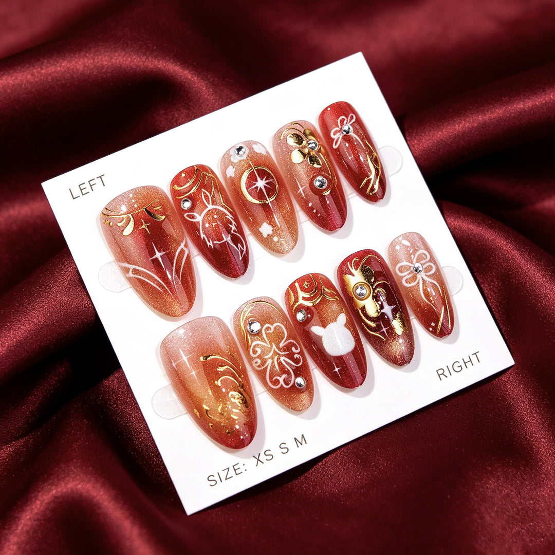 Decorative Nail Art Set with Gold Accents