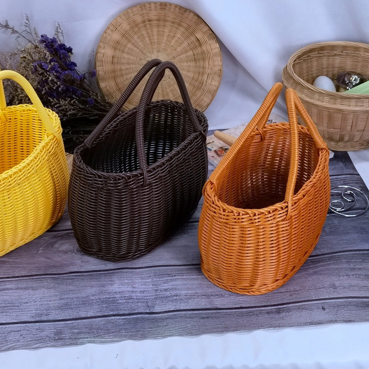 Women braided storage basket with sturdy carrying handles Kalsten