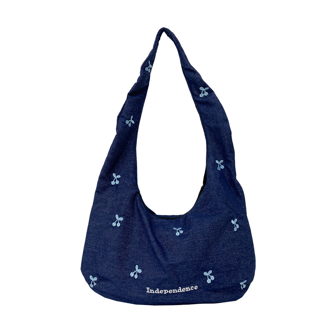 Comfortable shoulder bag with original embroidery motif Kalsten
