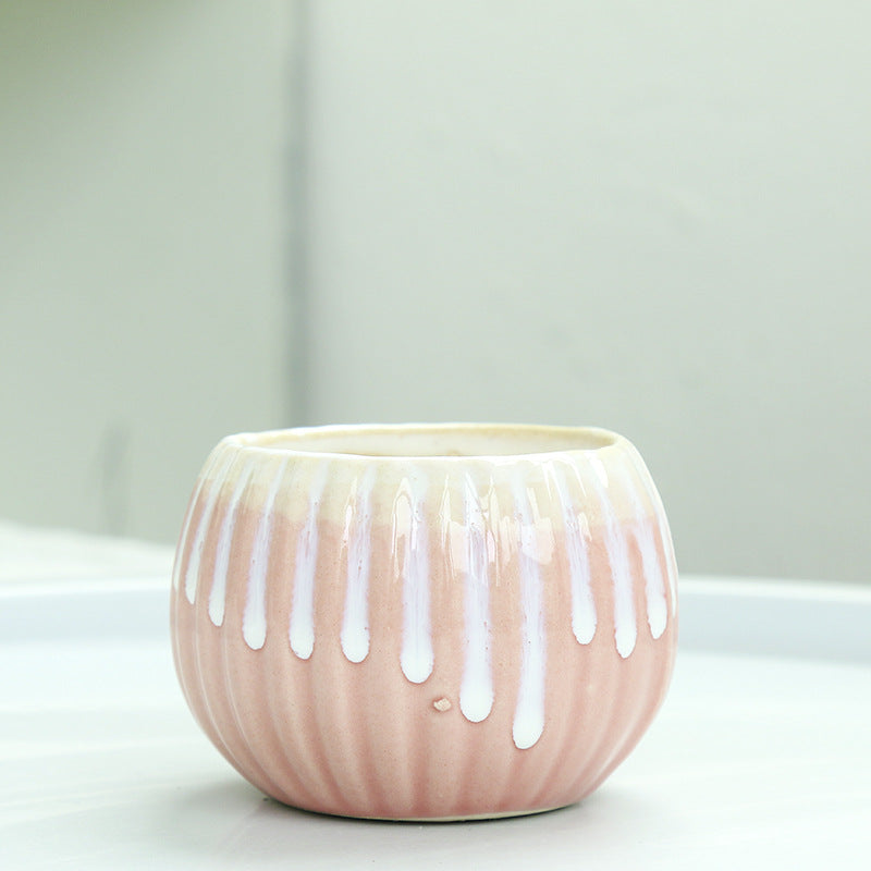Ribbed Ceramic Planter Kalsten