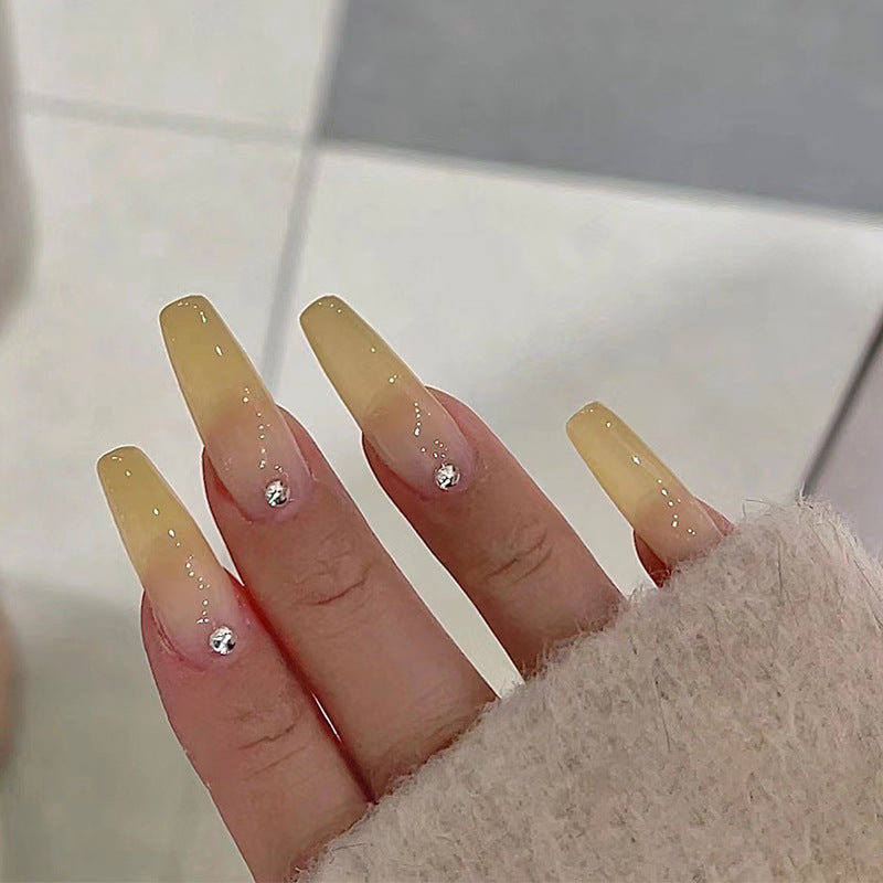 Rhinestone-Embellished Long-Lasting Press-On Nail Set