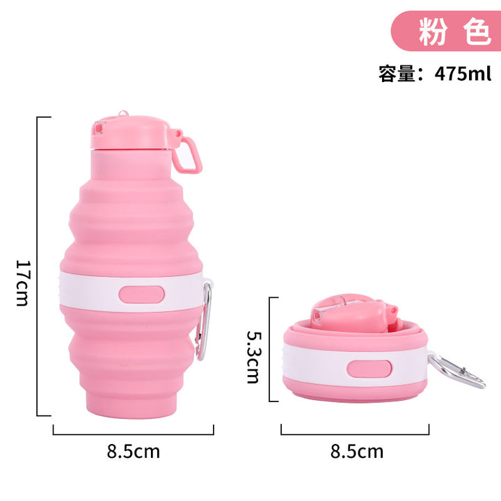 Women's collapsible silicone water bottle with carabiner Kalsten