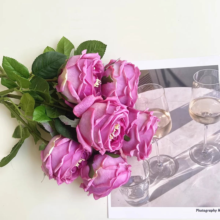 Realistic Faux Peony Flower Stem