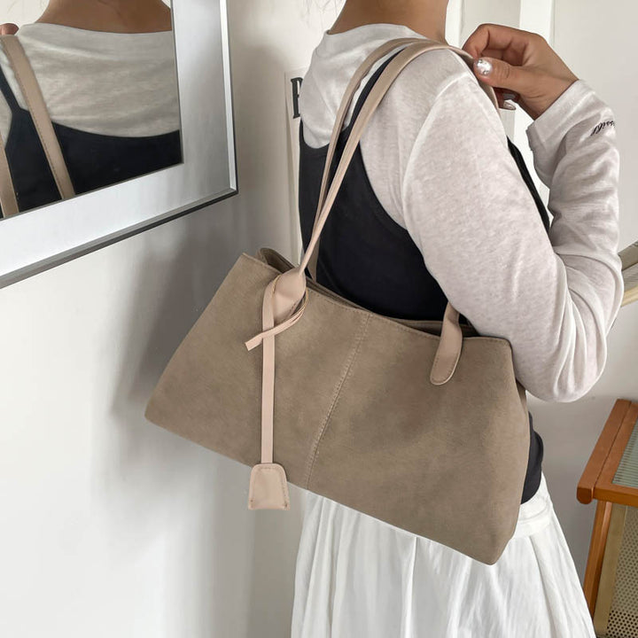 Stylish Faux Suede Handbag