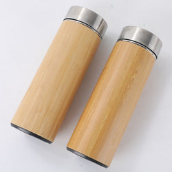 Ladies elegant insulated drinking bottle made of bamboo with double wall Kalsten