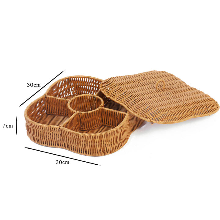 Multi-Compartment Woven Storage Basket Kalsten