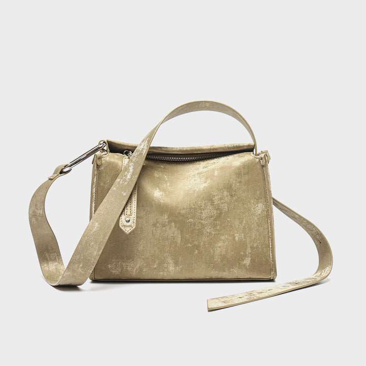 Minimalist Structured Rectangular Top-Handle Crossbody Bag with Adjustable Strap
