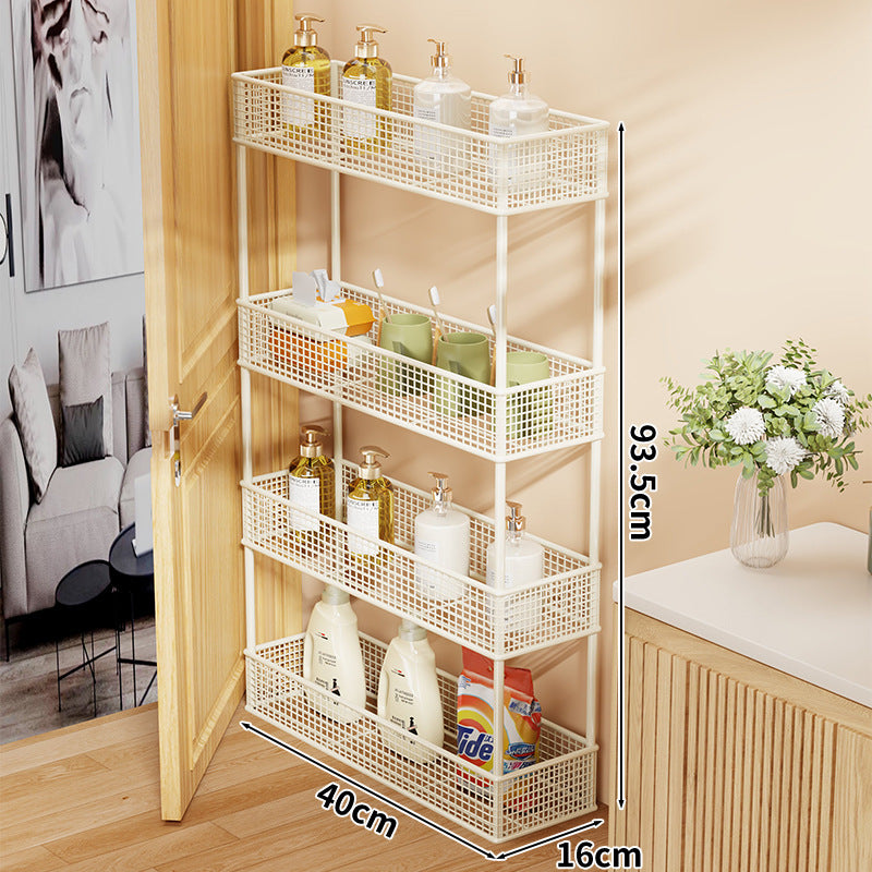 Slim Narrow Pull-Out Mesh Storage Organizer for Cabinet and Door Gap