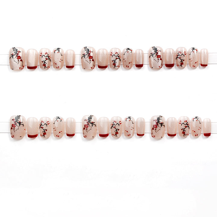 Elegant Floral Artistic Press-On Nails Kalsten