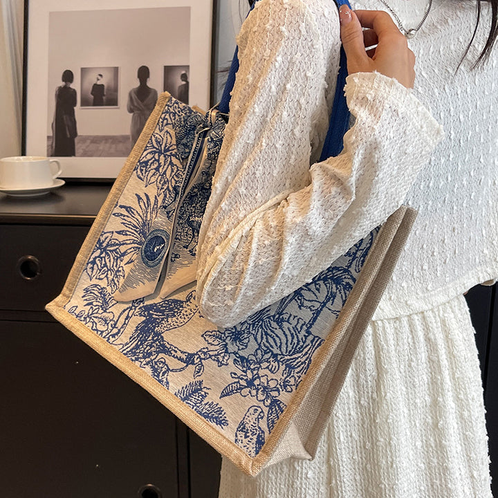 Artistic Patterned Canvas Tote Bag