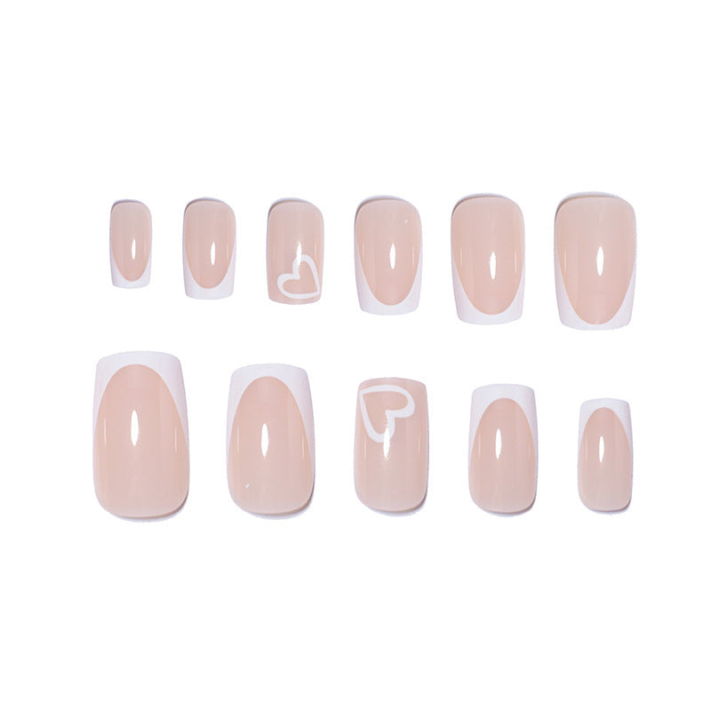 Elegant Heart-Embellished Nail Extensions Kalsten