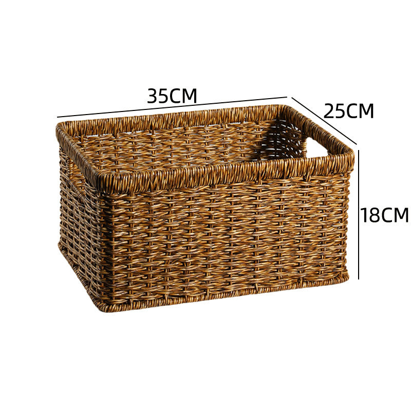 Handcrafted Rectangular Wicker Storage Bin Kalsten
