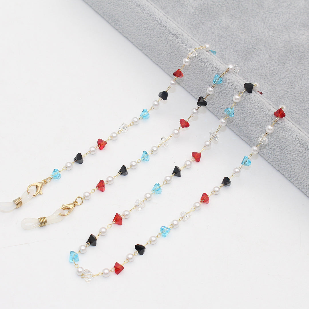 Stylish Pearl and Crystal Eyewear Chain Kalsten