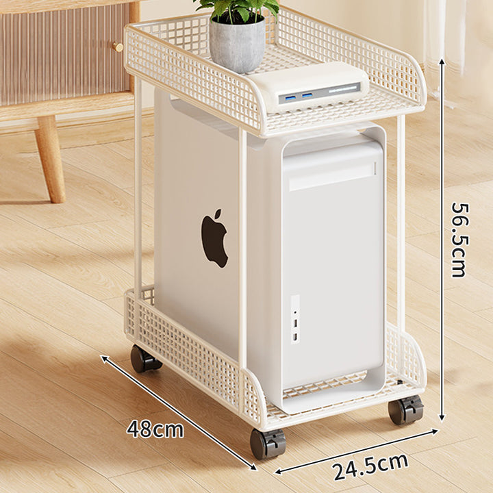 Rolling Mesh CPU Tower Stand with Locking Casters