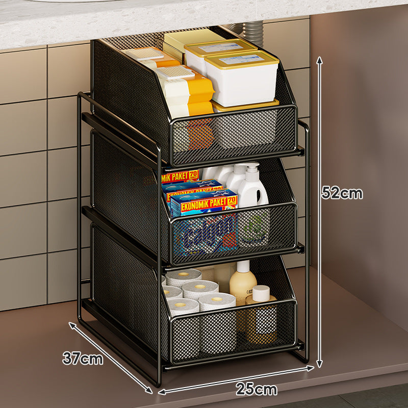 Vertical Mesh Under-Sink Pull-Out Storage Organizer Tower