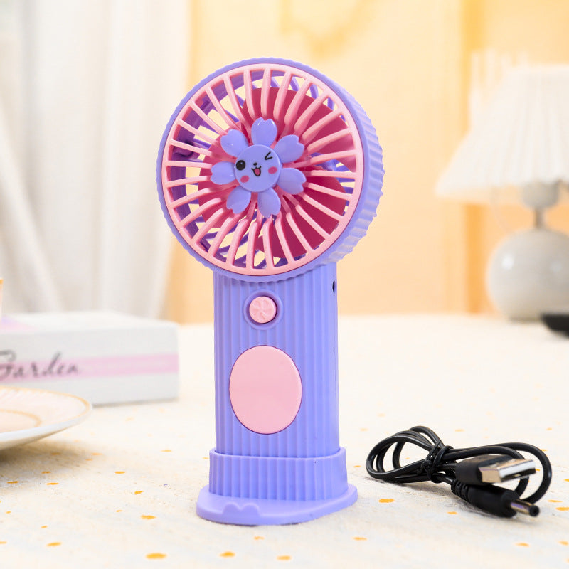 Ladies Compact Hand Fan with Flower Motif Kalsten