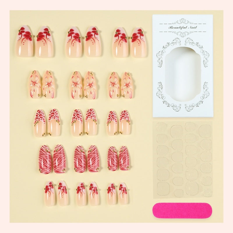 Nail Art Set with Floral Designs and Glitter Elements Kalsten