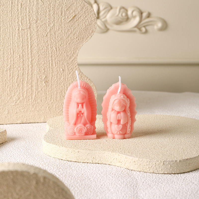 Hand-Poured Mini Sculptural Devotional Figurine Soy Candle Set