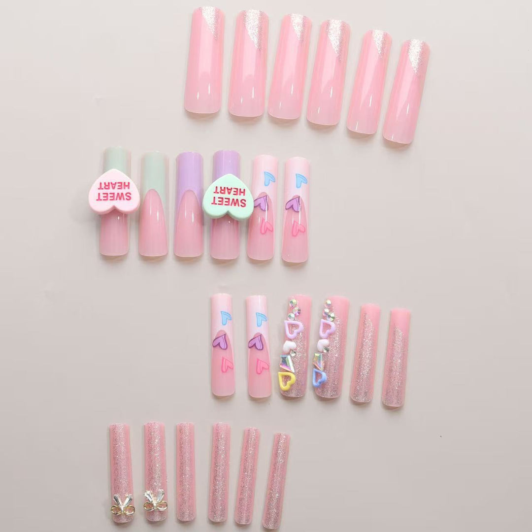 Heart-Inspired Press-On Nail Set