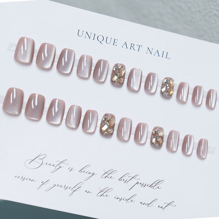 Elegant Gemstone Decorative Press-On Nails