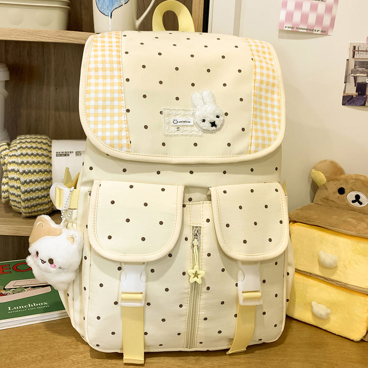 Cute Illustrated Polka Dot Backpack Kalsten