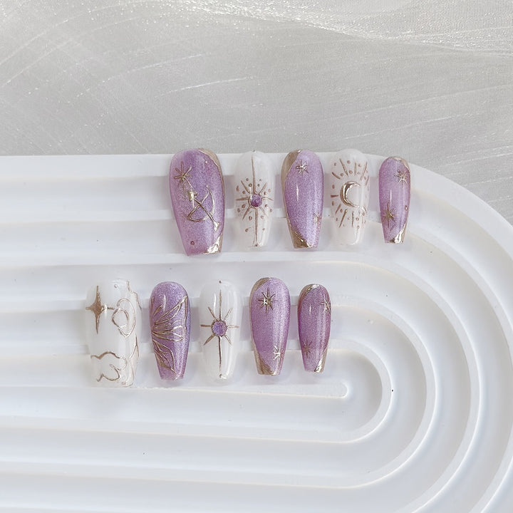 Celestial-Inspired Press-On Nail Art Set
