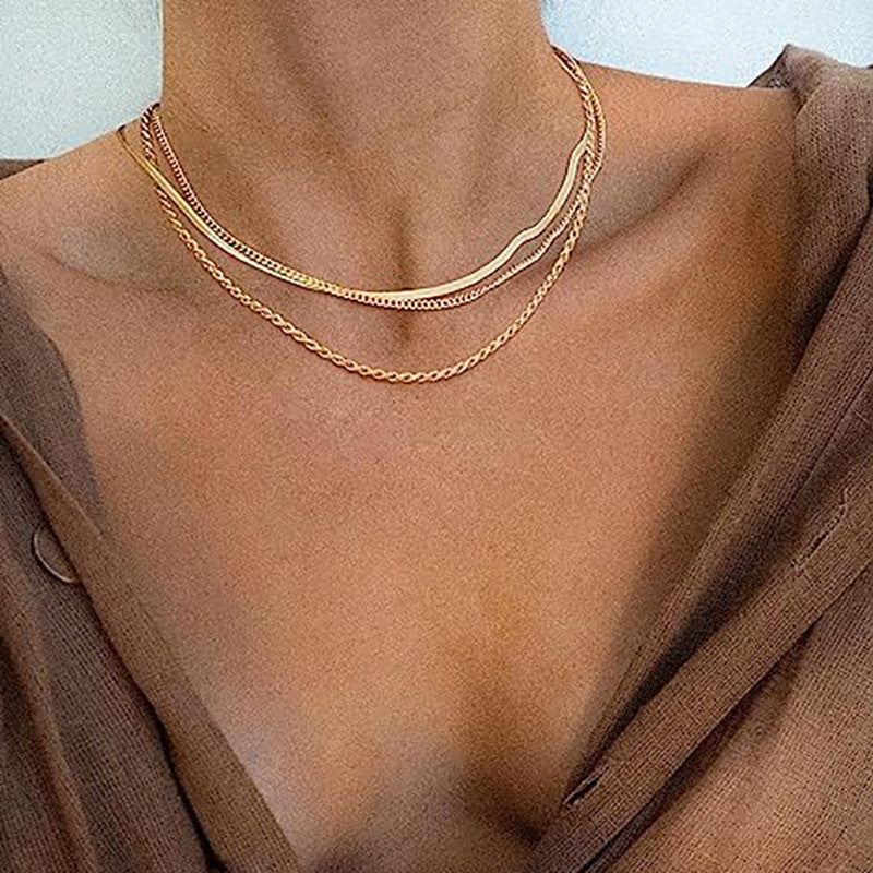 Layered Textured Chain Necklace Kalsten