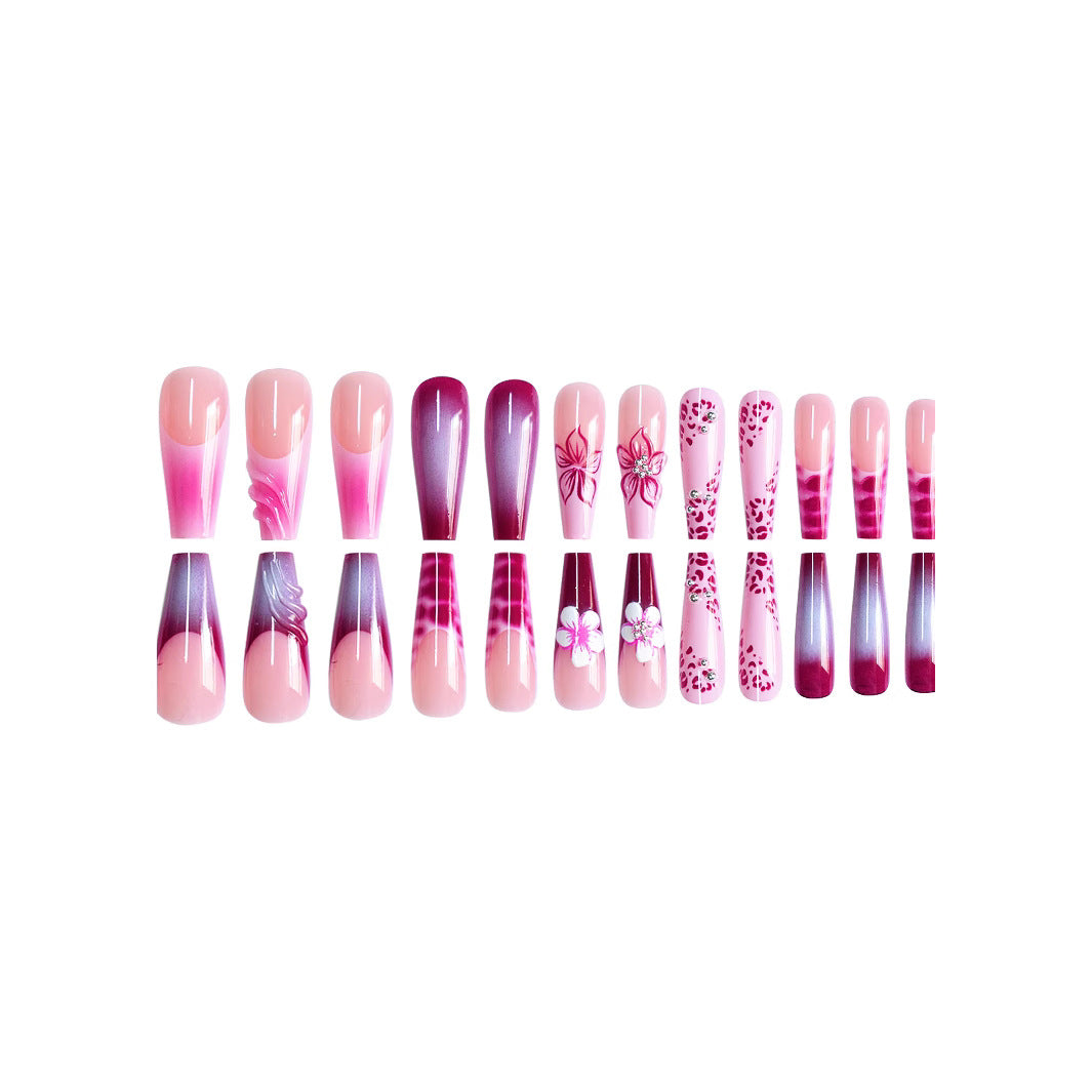 Floral Decorative Press-On Nail Art Kalsten