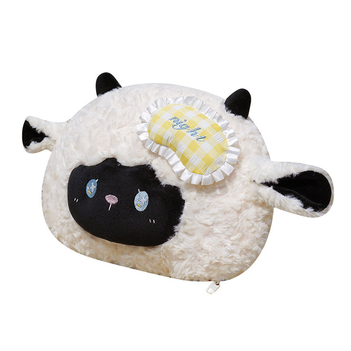 Cozy children's bed set with plush lamb pillow and quilted cotton blanket