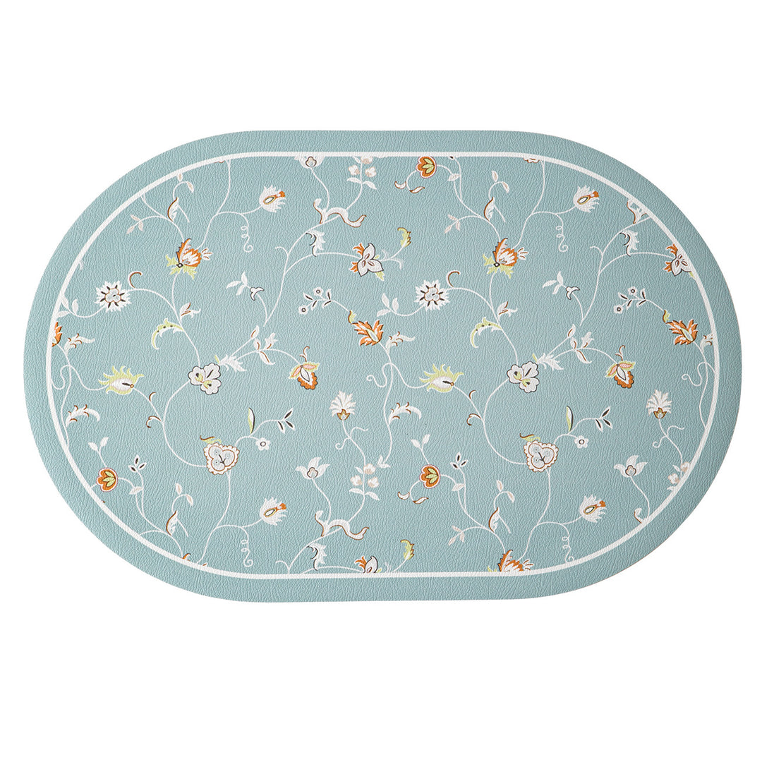 Round decorative rug with floral animal illustration and fine jacquard structure Kalsten