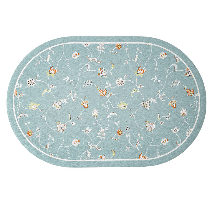 Round decorative rug with floral animal illustration and fine jacquard structure Kalsten