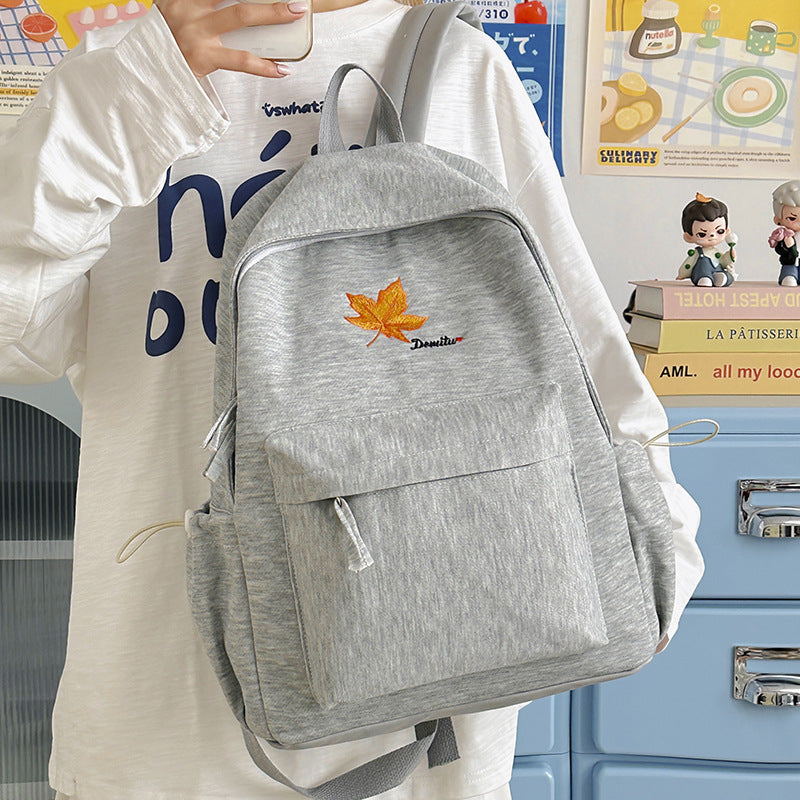 Casual Embroidered Leaf Backpack Kalsten