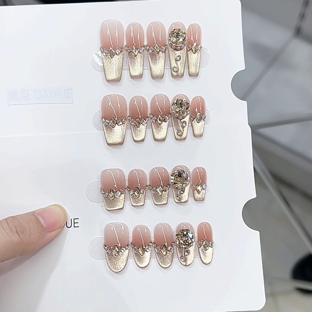 Luxurious Jewel-Embellished Press-On Nail Set Kalsten