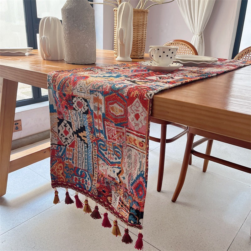 Floral Patterned Tapestry Table Runner
