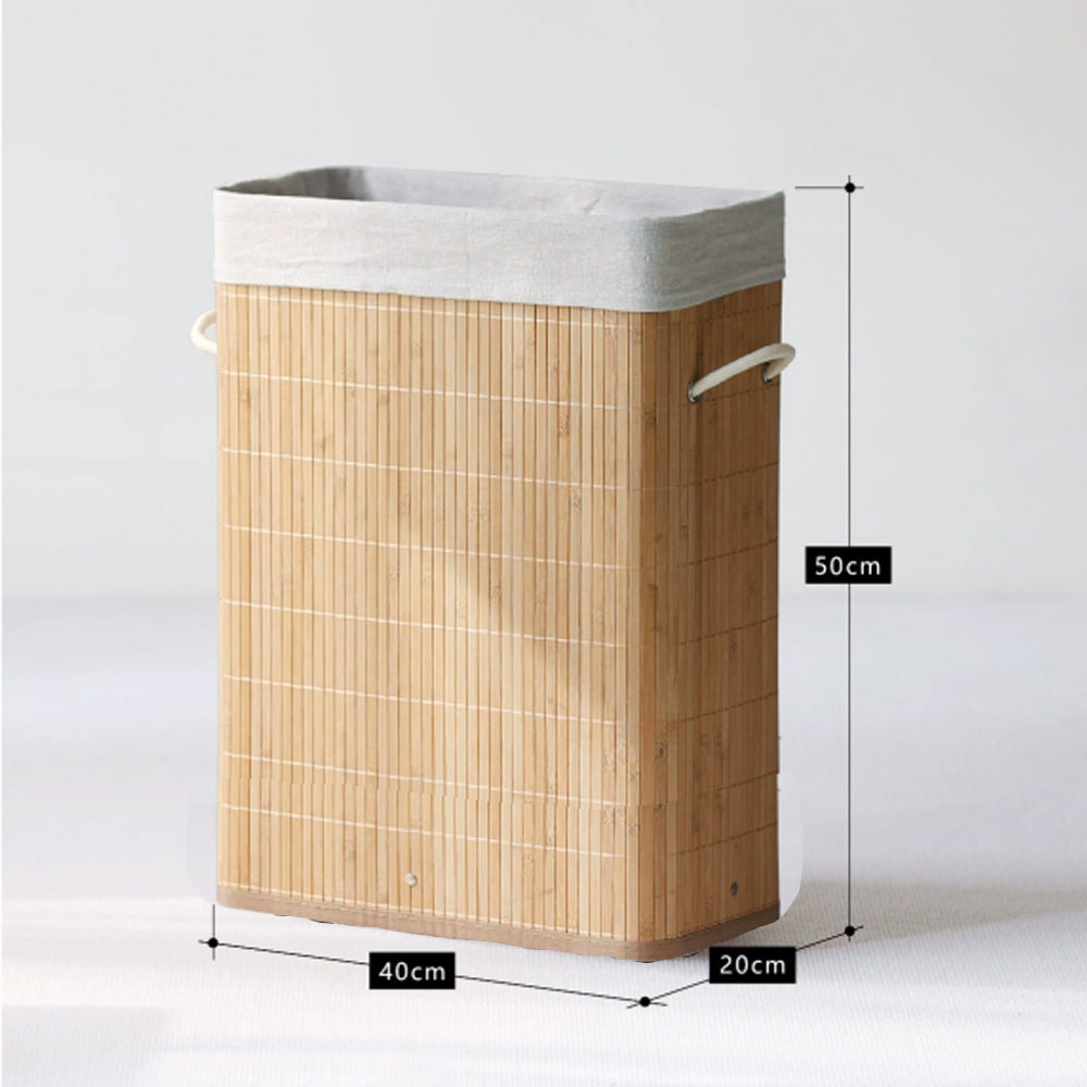 Natural Bamboo Laundry Basket with Lid Kalsten