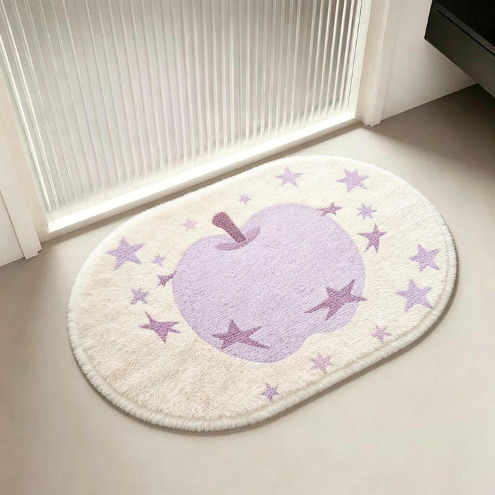 Decorative Apple Themed Bath Mat for Home