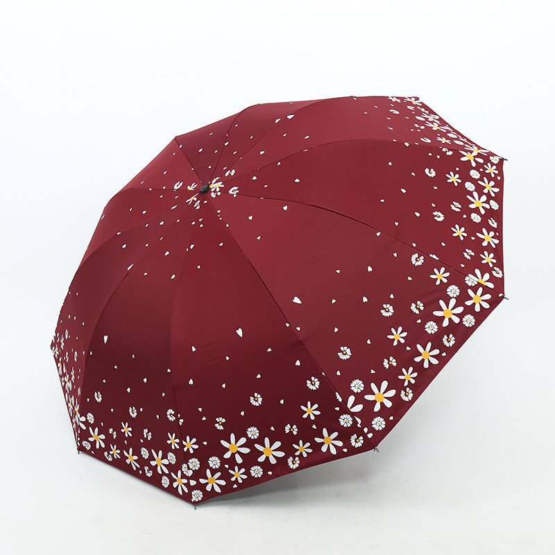 Ladies umbrella with floral design and reinforced frame Kalsten