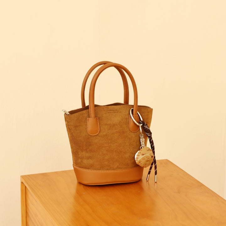 Compact Suede Handheld Tote Bag