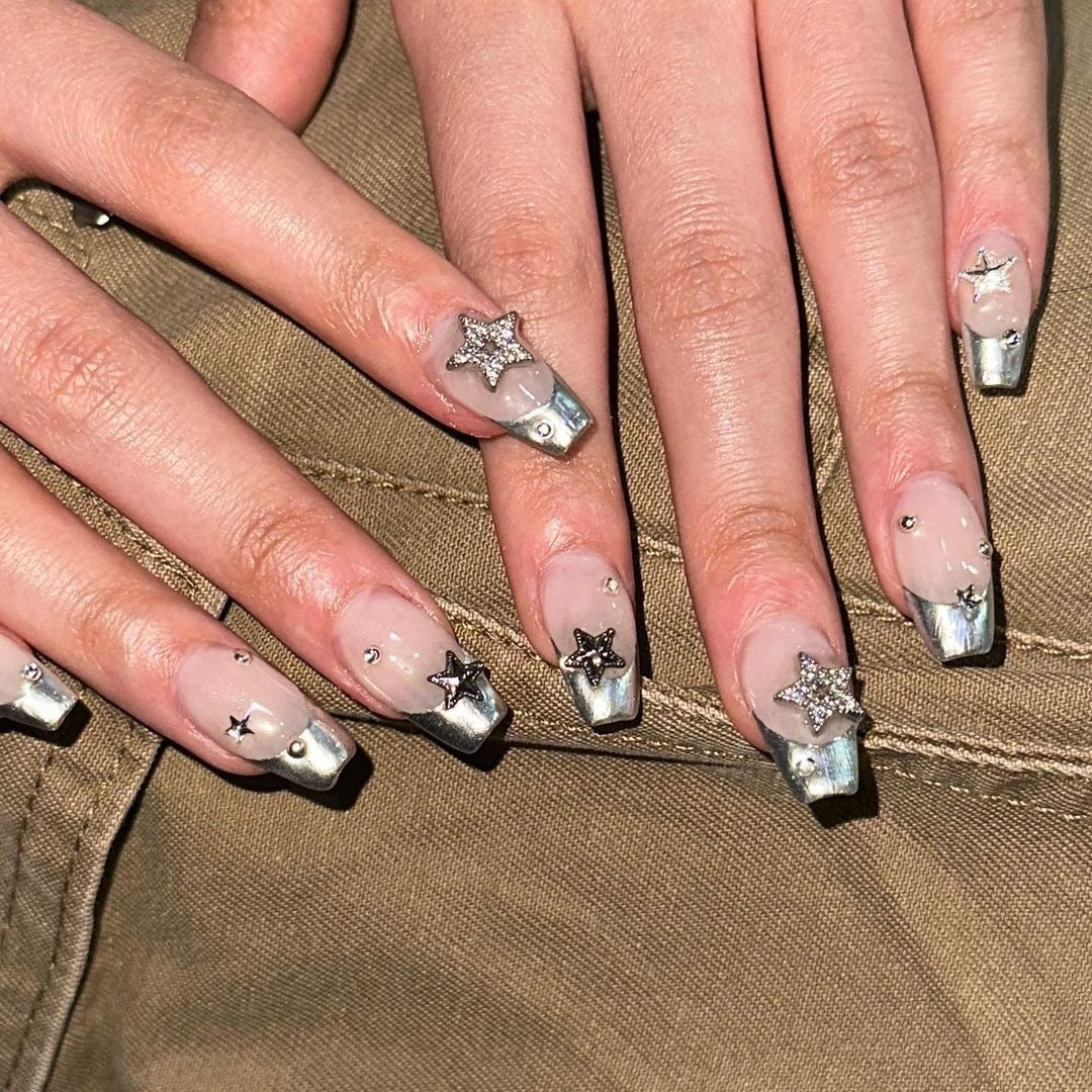 Ornate Butterfly-Inspired Acrylic Nail Extensions Kalsten