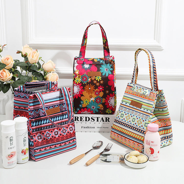 Insulated Floral Print Lunch Bag