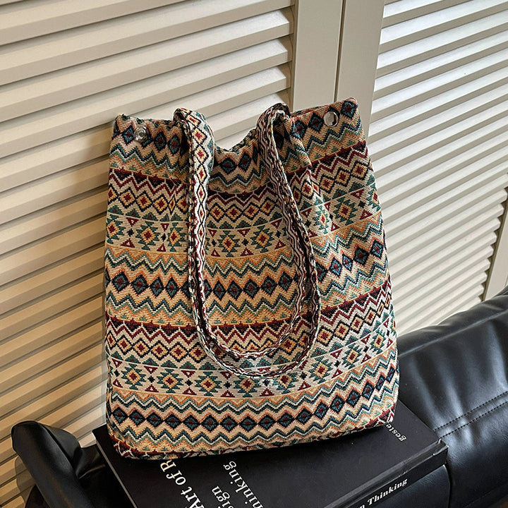 Bohemian Ethnic Print Shoulder Tote Bag