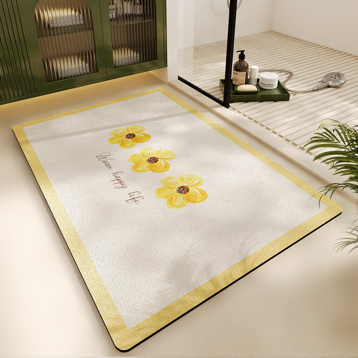 Floral Design Bath Mat