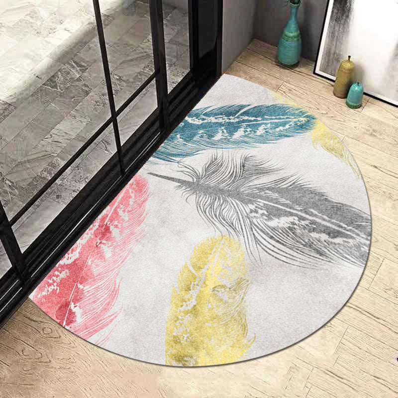 Geometric Patterned Half-Round Area Mat